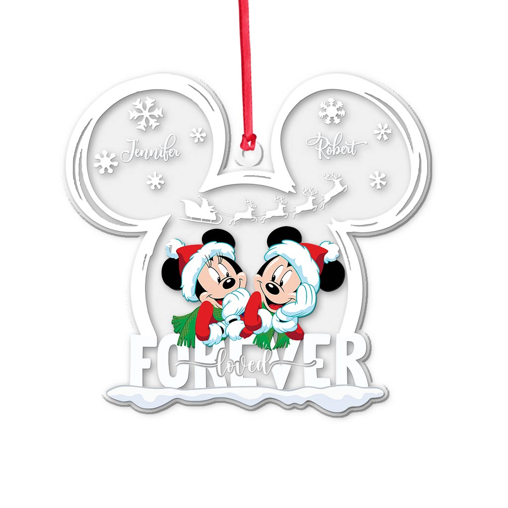 Love Forever Mouse Couple - Personalized Transparent Ornament