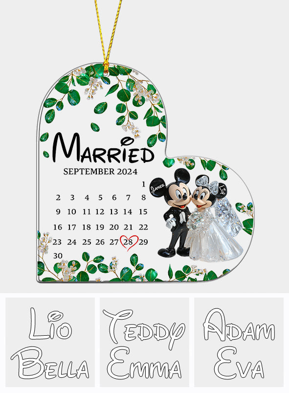 Cute Mouse Couple - Personalized Mouse Transparent Ornament