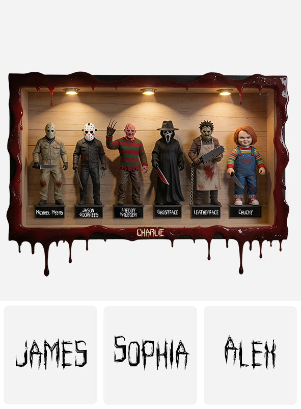 Horror Movie Fan - Personalized Horror Character Wooden Light Shadow Box