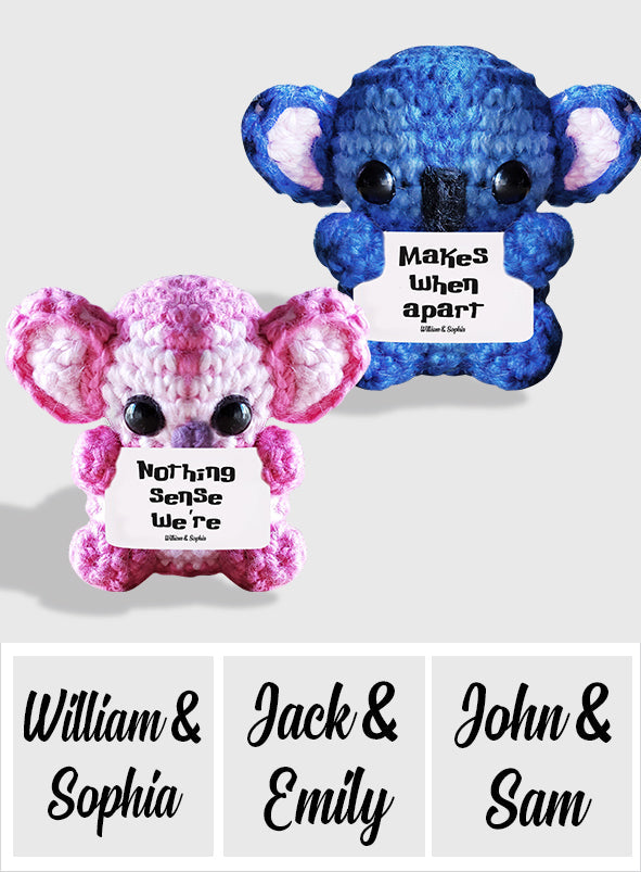 Nothing Makes Sense When We're Apart Ohana Couple - Personalized Ohana Hand Knitted Figurine