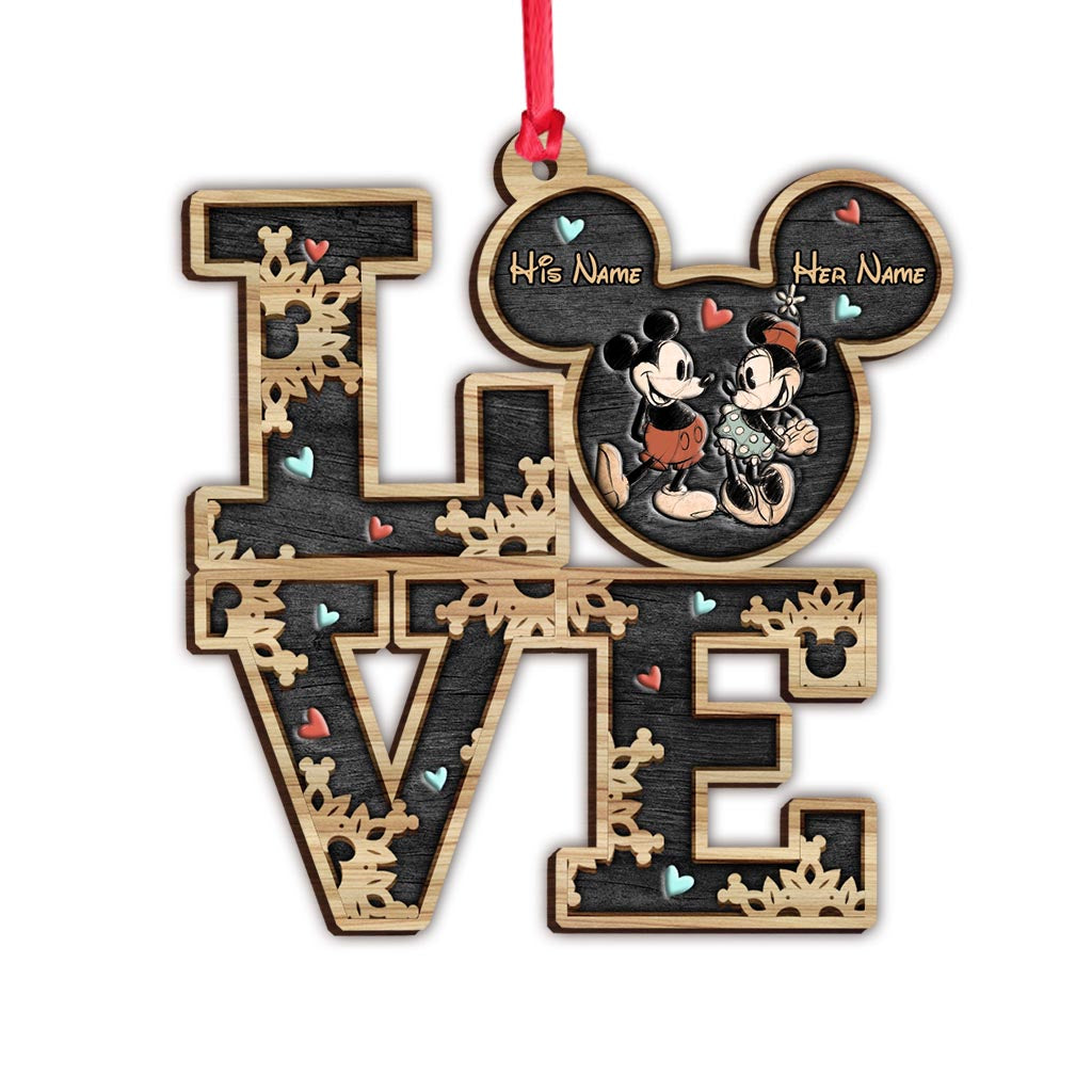 Mouse Ears Couple - Personalized Christmas Ornament