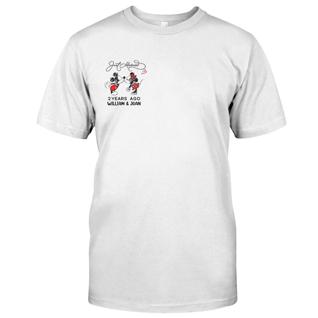 Just Married Some Years Ago - Personalized Couple Mouse T-shirt and Hoodie