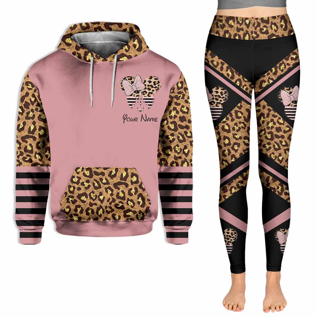Magical Pink Leopard Mouse Ears - Personalized Mouse Hoodie And Leggings