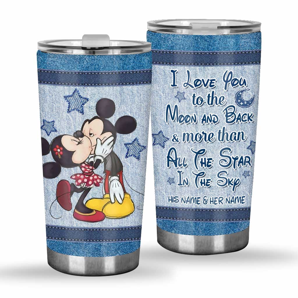 Love You To The Moon And Back - Personalized Couple Mouse Tumbler