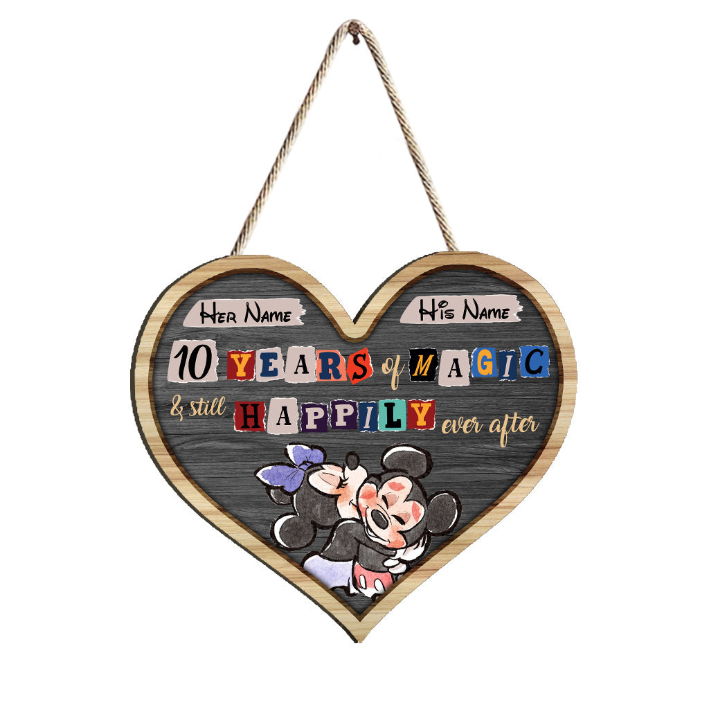 Still Happily Ever After - Personalized Couple Mouse Wood Sign
