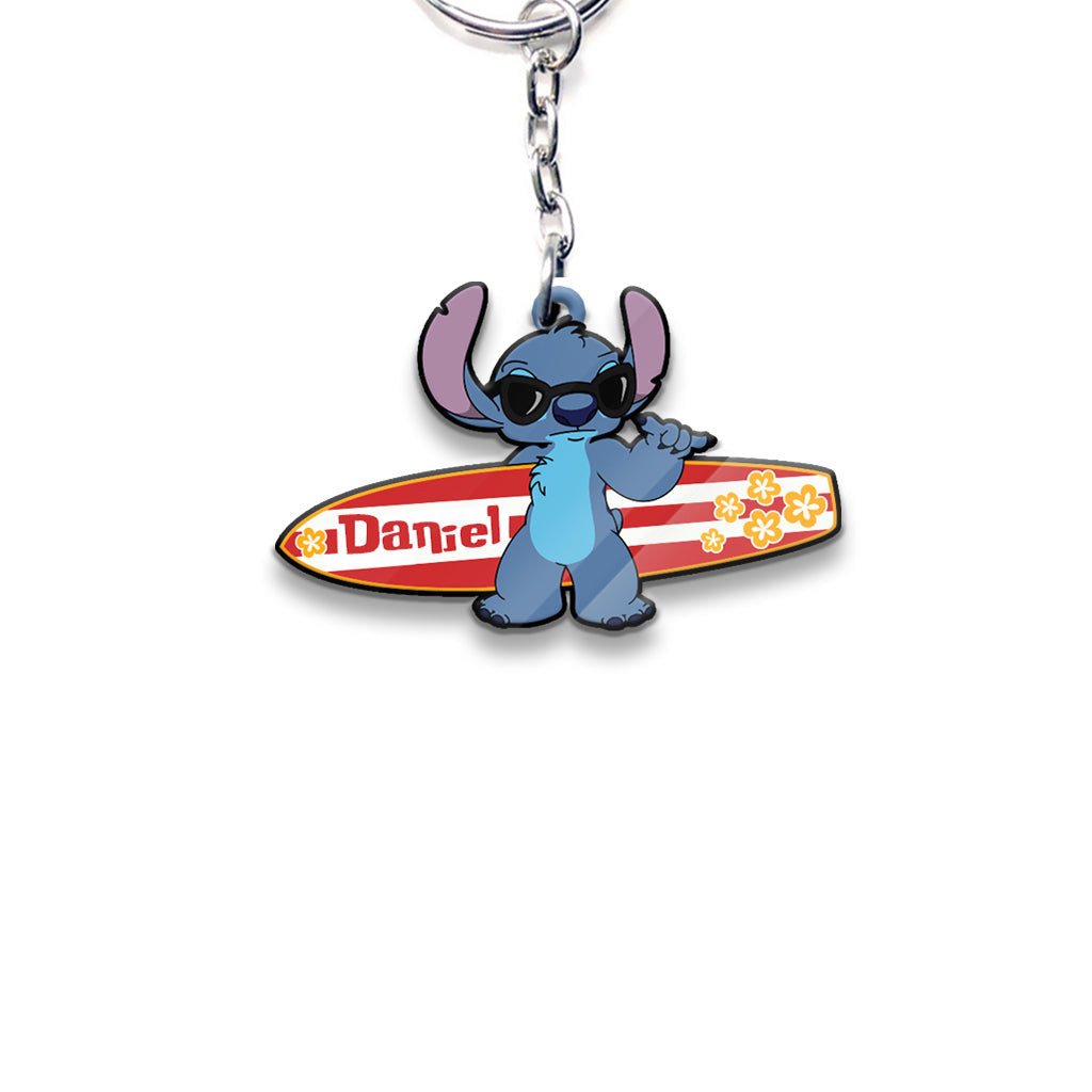 See You On The Next Wave - Personalized Ohana Keychain (Printed On Both Sides)