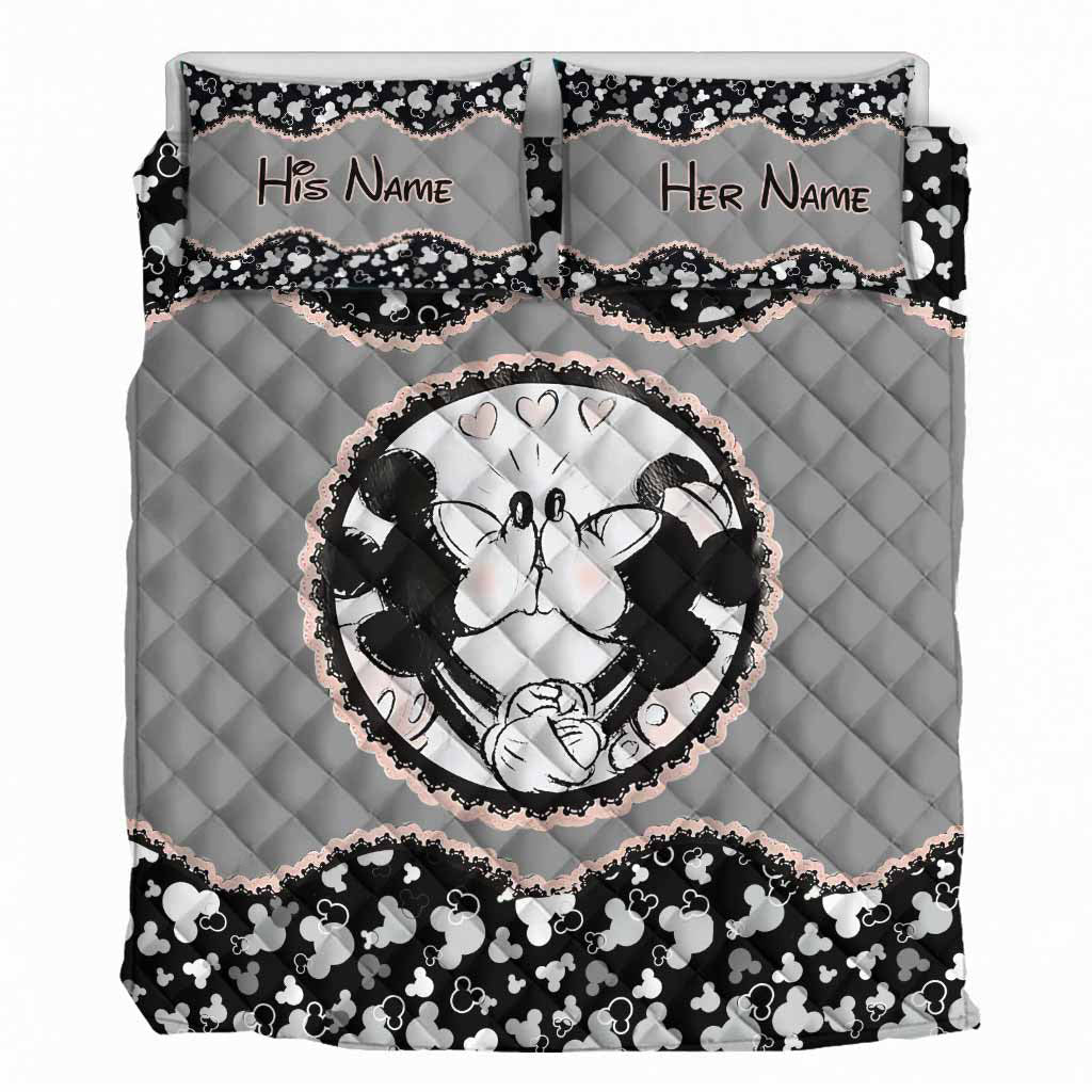 Mouse Ears Couple - Personalized Quilt Set