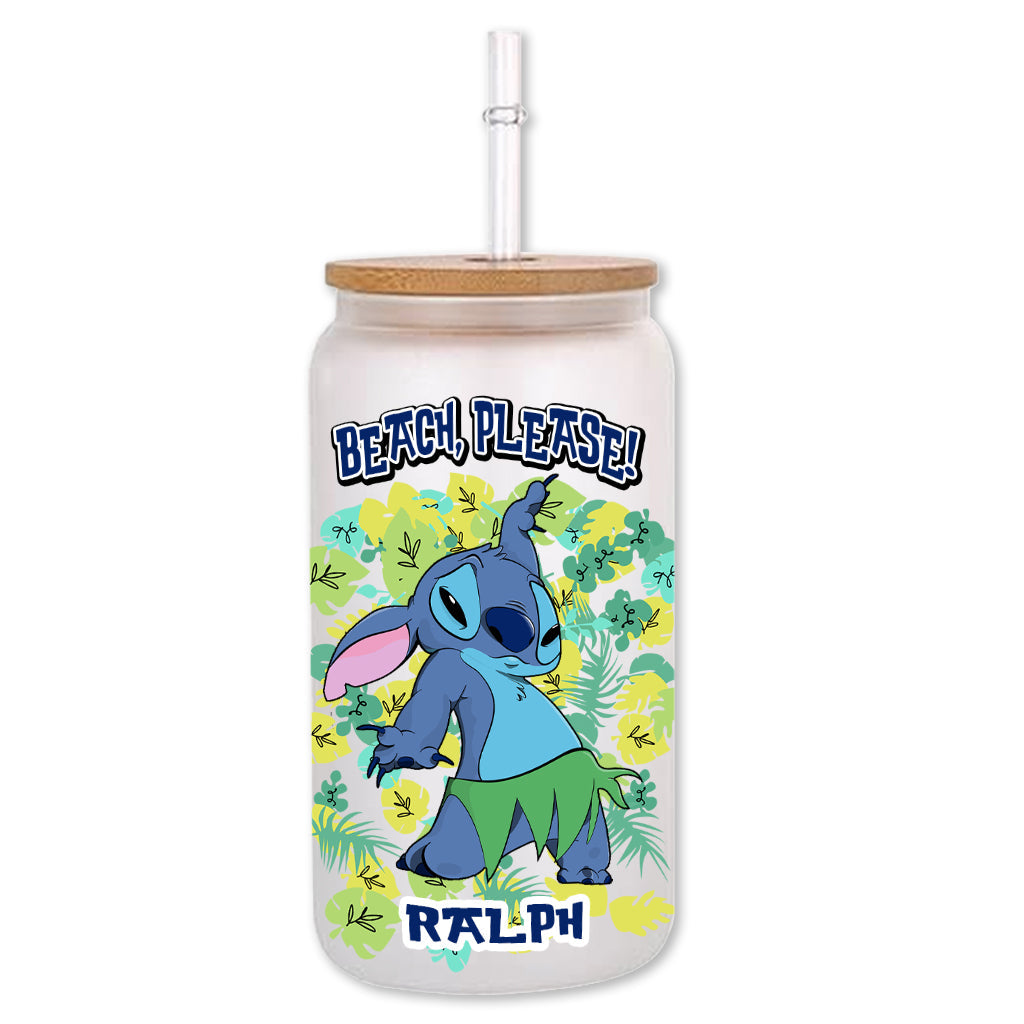 Beach Please - Personalized Ohana Can Glass