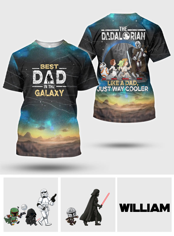 Best Dad In The Galaxy - Personalized The Force All Over Shirt