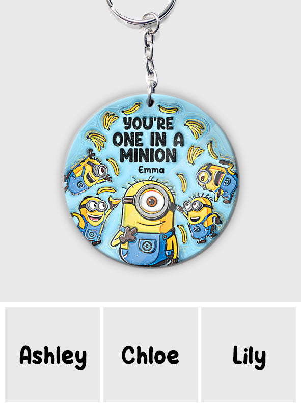 One In A Minion - Personalized Keychain