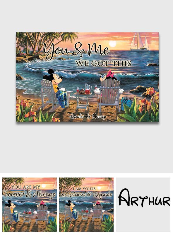 Couple Beach Tropical Landscape - Personalized Mouse Canvas And Poster