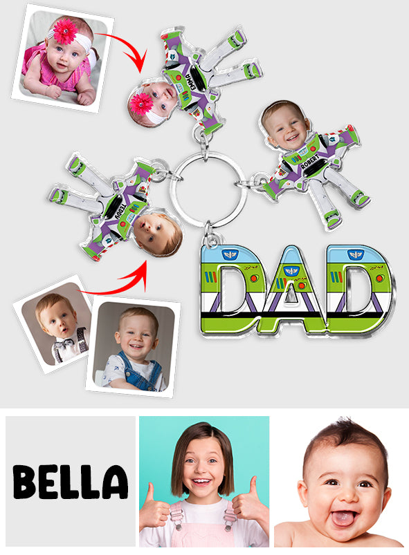 Best Dad Ever - Personalized Father Keychain with Charms