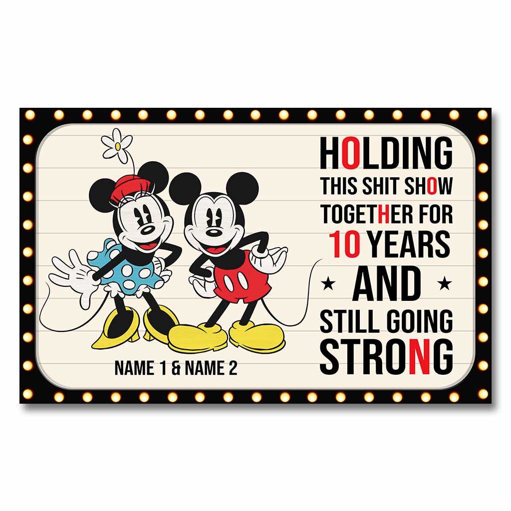 Holding This Show Together - Personalized Couple Mouse Poster With 3D Pattern Print