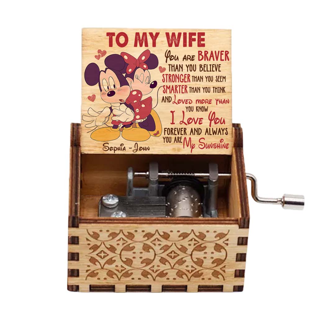 My Sunshine - Personalized Couple Mouse Hand Crank Music Box
