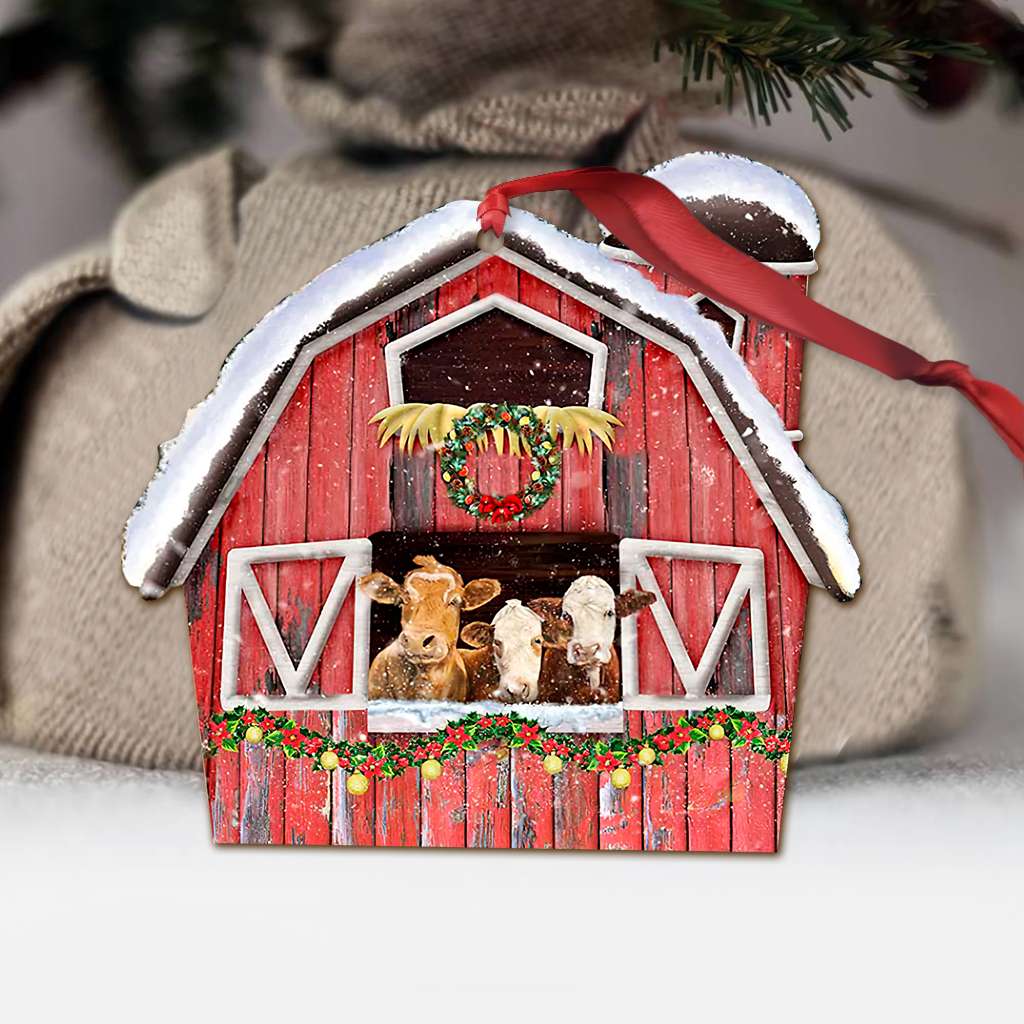 Cows Barn Farm - Cow Ornament (Printed On Both Sides) 1122