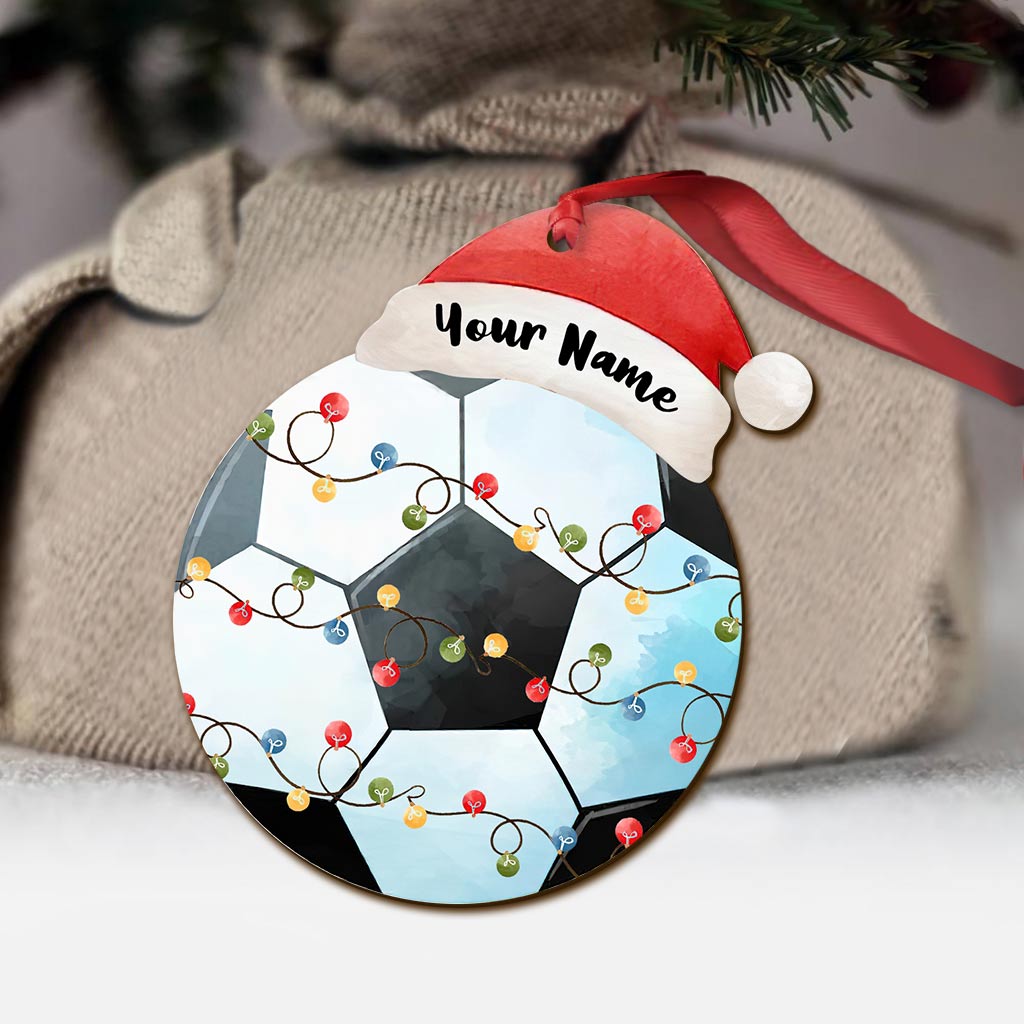 Sport Lovers - Personalized Christmas Soccer Ornament (Printed On Both Sides)