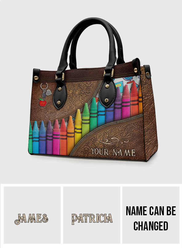 Teach Love Inspire - Personalized Teacher Leather Handbag