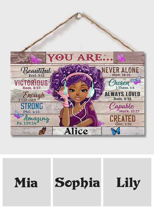 God Say You Are - Personalized African American Rectangle Wood Sign