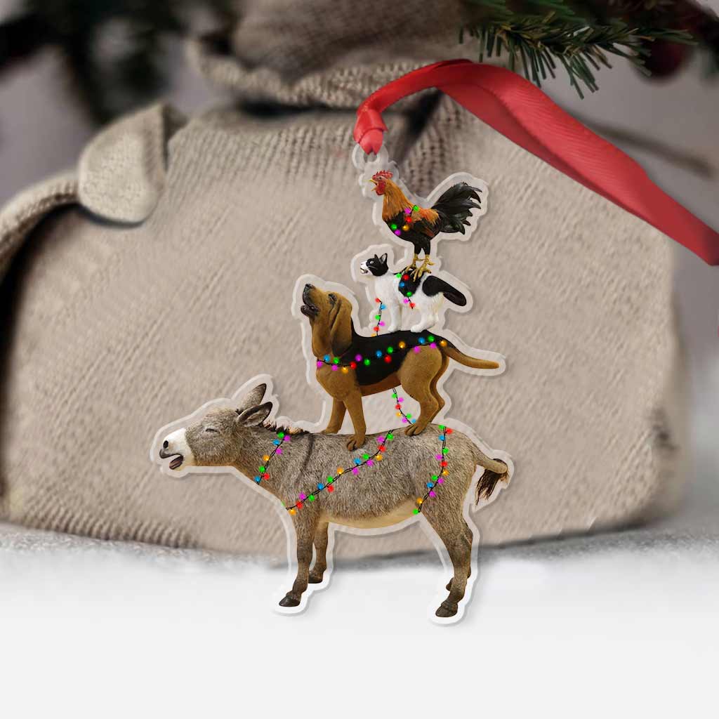 Farm Vibes - Christmas Farmer Ornament (Printed On Both Sides)