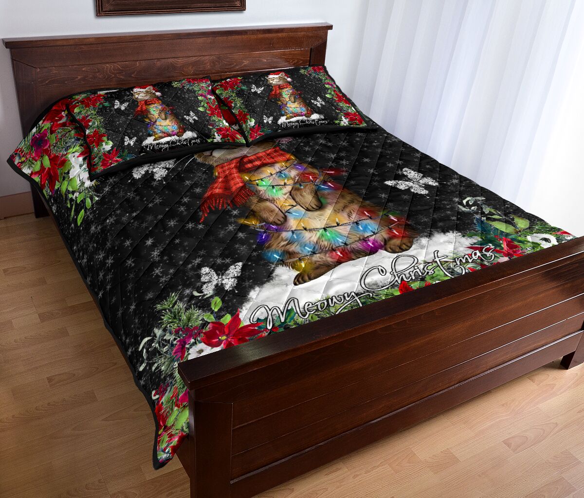 Meowy Christmas Cat  Quilt Set 0622