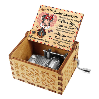 To My Granddaughter - Personalized Mother's Day Mouse Hand Crank Music Box