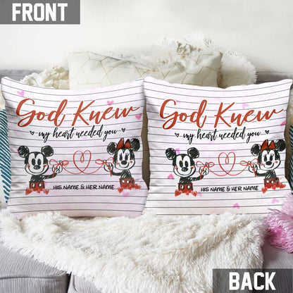 God Knew My Heart - Personalized Couple Mouse Throw Pillow