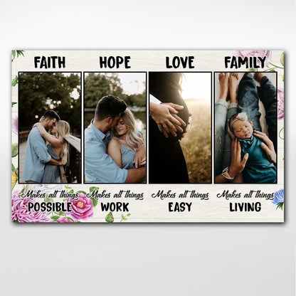 Faith Hope Love Family - Personalized Poster