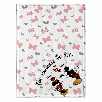 The Snuggle Is Real - Personalized Couple Mouse Blanket