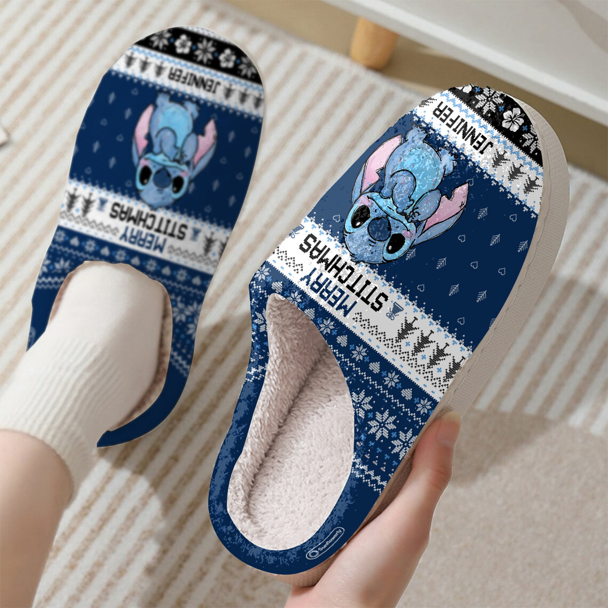Ohana Merry Stitchmas - Personalized Ohana Slippers