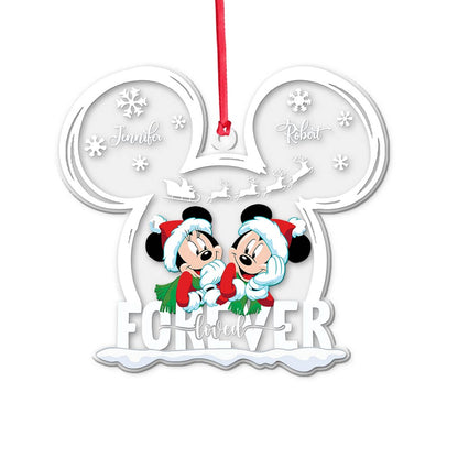 Love Forever Mouse Couple - Personalized Transparent Ornament
