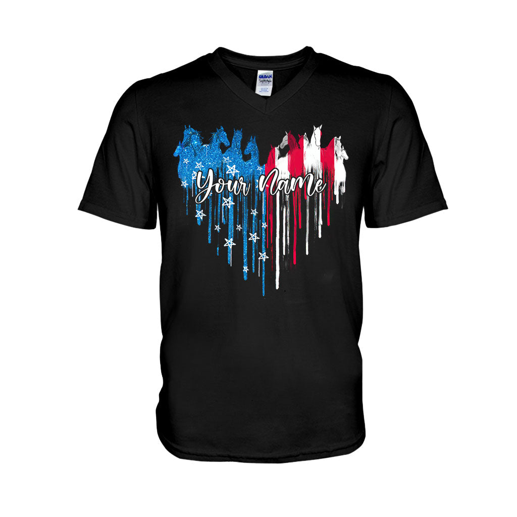 Love Horses Free Spirit - Personalized Independence Day T-shirt and Hoodie
