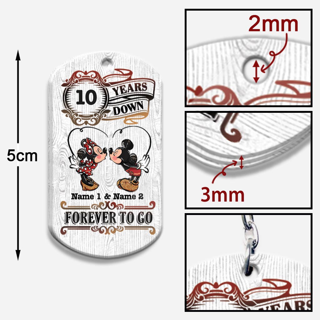 Forever To Go - Personalized Couple Mouse Keychain (Printed On Both Sides)