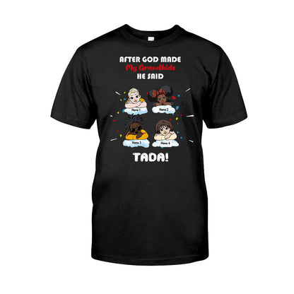 After God Made My Grandkids - Personalized Mother's Day Grandma T-shirt and Hoodie