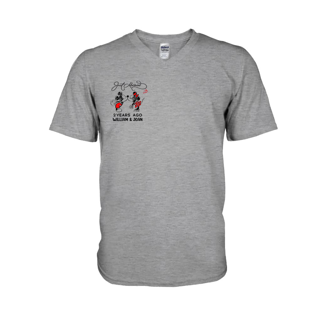 Just Married Some Years Ago - Personalized Couple Mouse T-shirt and Hoodie