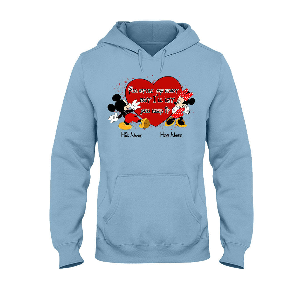 You Stole My Heart But I Will Let You Keep It - Personalized Couple Mouse T-shirt and Hoodie