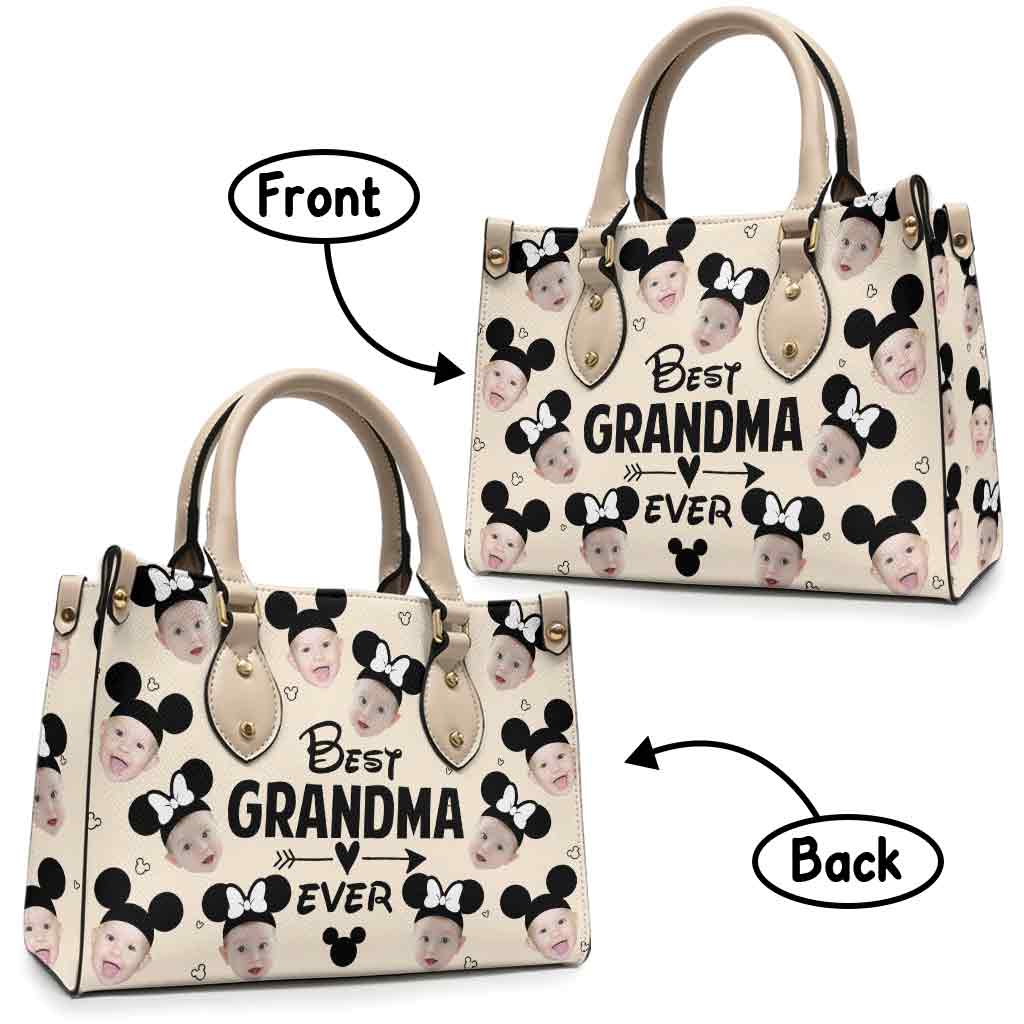 Best Grandma Ever - Personalized Mouse Leather Handbag