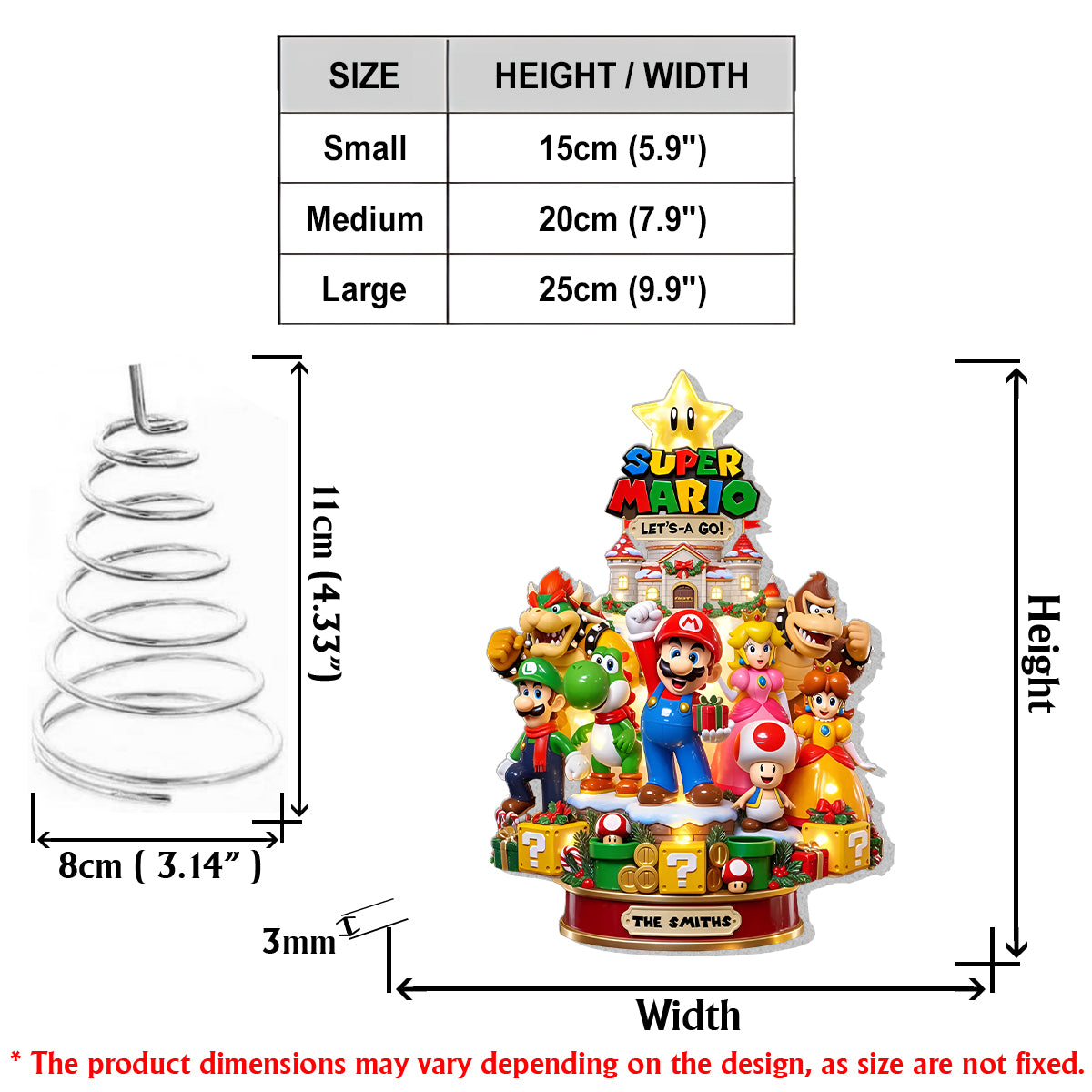 Let's Go - Personalized Super Plumber LED Light Tree Topper