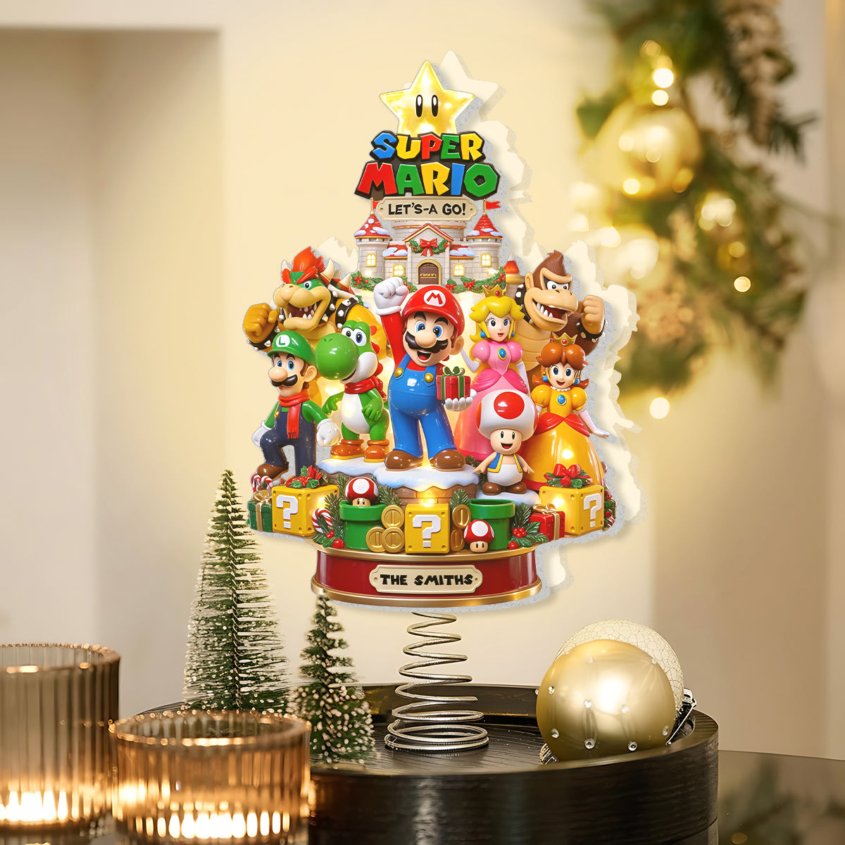 Let's Go - Personalized Super Plumber LED Light Tree Topper