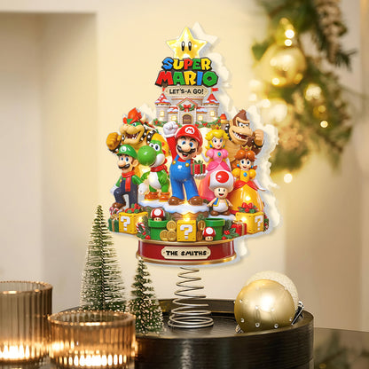 Let's Go - Personalized Super Plumber LED Light Tree Topper