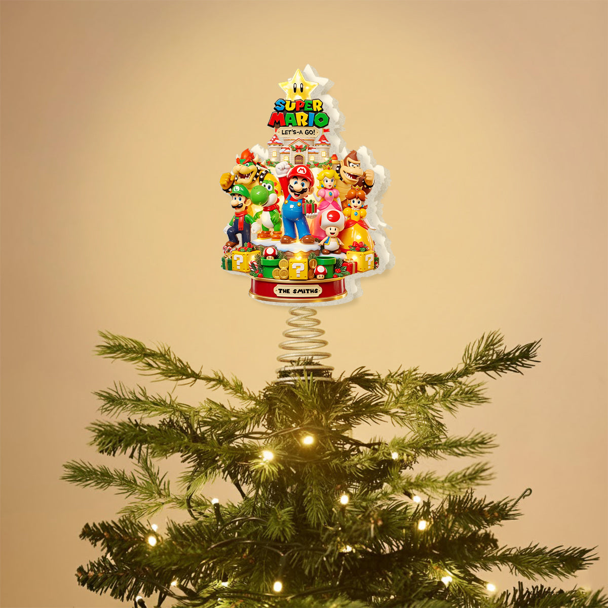 Let's Go - Personalized Super Plumber LED Light Tree Topper