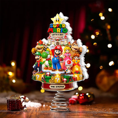 Let's Go - Personalized Super Plumber LED Light Tree Topper