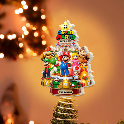 Let's Go - Personalized Super Plumber LED Light Tree Topper