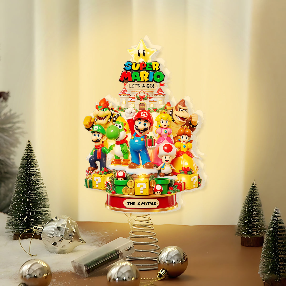 Let's Go - Personalized Super Plumber LED Light Tree Topper