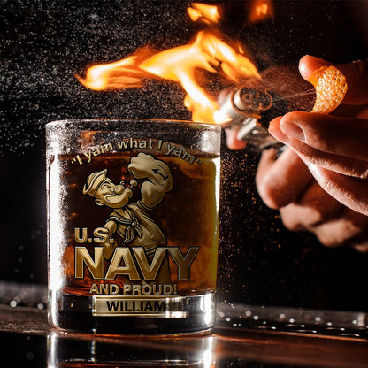 I Yam What I Yam - Personalized Veteran Whiskey Glass