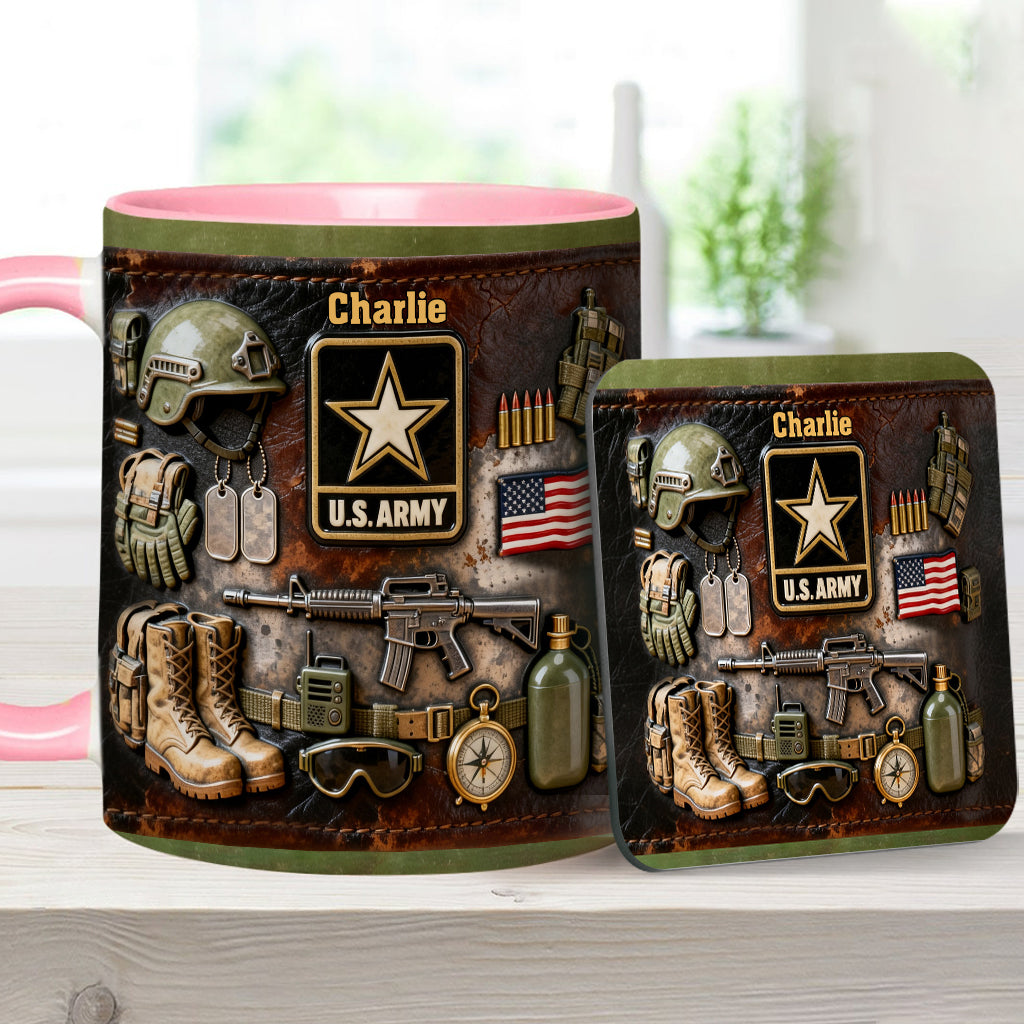 This We'll Defend - Personalized Veteran Accent Mug & Coaster