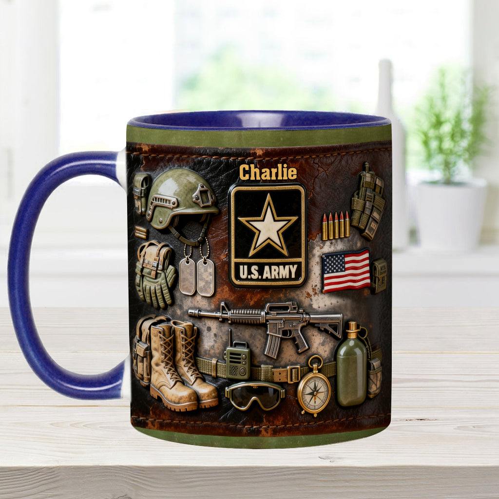 This We'll Defend - Personalized Veteran Accent Mug & Coaster
