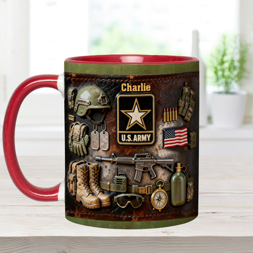 This We'll Defend - Personalized Veteran Accent Mug & Coaster
