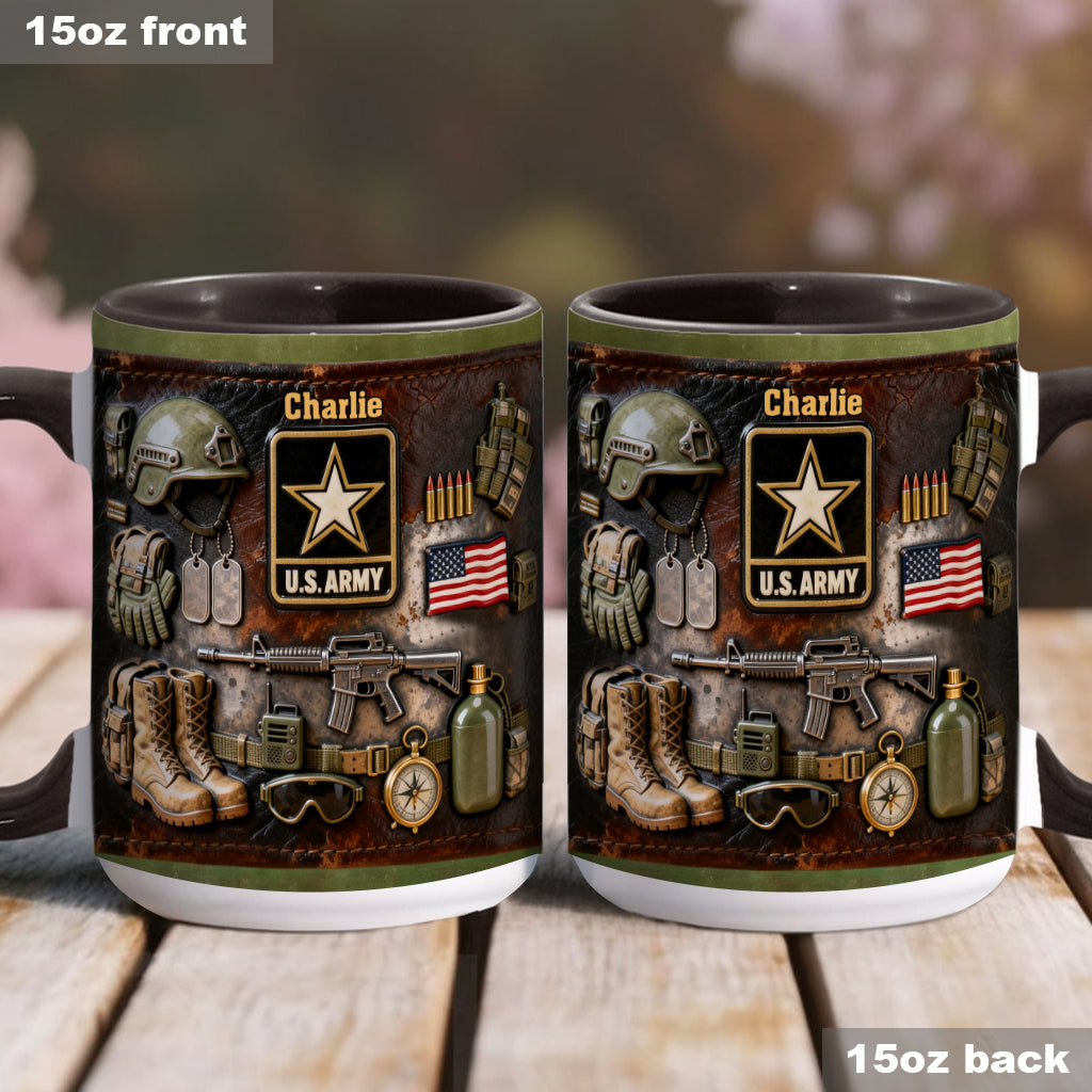 This We'll Defend - Personalized Veteran Accent Mug & Coaster
