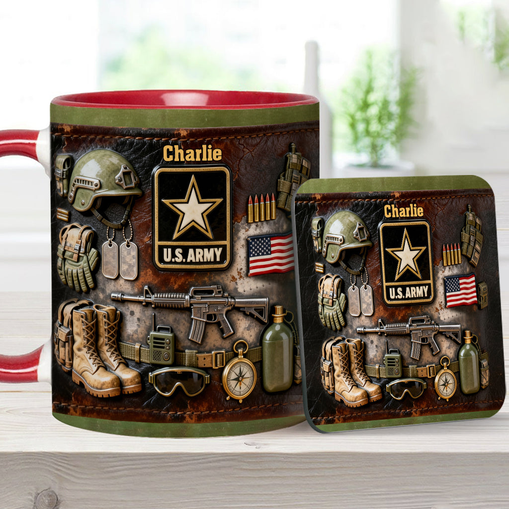 This We'll Defend - Personalized Veteran Accent Mug & Coaster