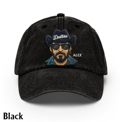 Vintage Mascot - Personalized Football Washed Denim Cap
